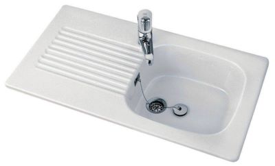 Photo de l'article VILLEROY ET BOCH vier grs  encastrer 1 bac, 1 gouttoir, TUDOR