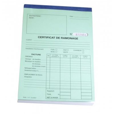 Photo de l'article DIFF Carnet certificat annuel ramonage