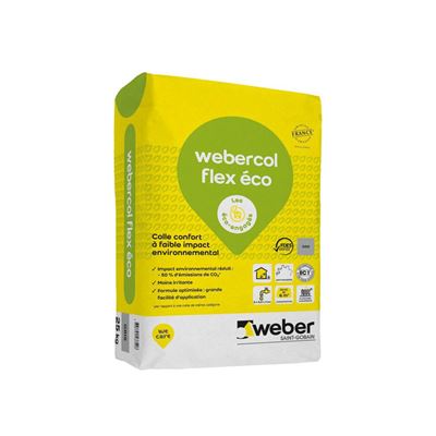 Photo de l'article WEBER Mortier - colle d�formable pour carrelage (C2  et S1) WEBERCOL FLEX ECO