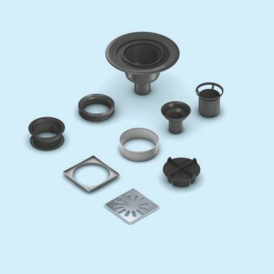 Photo de l'article WEDI Siphon coulement vertical avec grille carre FUNDO