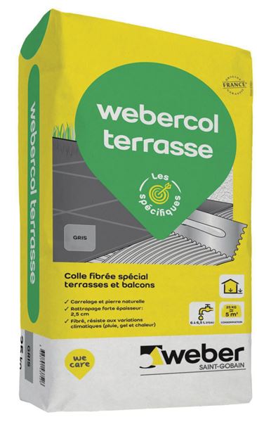 Photo de l'article WEBER Mortier- colle pour carrelage (C2E) WEBER COL TERASSE