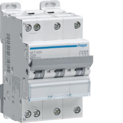 Photo de l'article HAGER Disjoncteur 3P+N 6-10kA courbe C - 3 modules