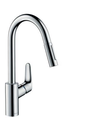 Photo de l'article HANSGROHE Mitigeur vier haut avec douchette extractible et sBOX FOCUS