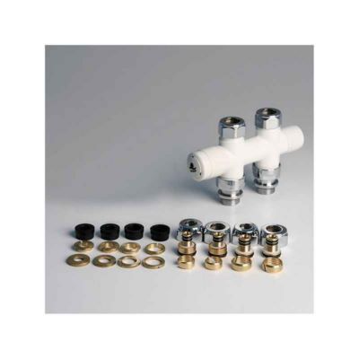 Photo de l'article IRSAP Kit robinets et coudes droit entraxe 50 mm pour radiateur ou sche serviette IRSAP