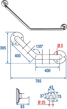 Photo de l'article PELLET BARRE APPUIE COUDE CHROM 135� PELLET