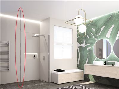 Photo de l'article Sanitaire-distribution Mt de plafond pour paroi fixe, douche  l''italienne DOMAO 