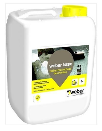 Photo de l'article WEBER Rsine d''accrochage pour mortiers et btons  base de latex - WEBER LATEX 5L