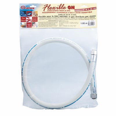 Photo de l'article Sanitaire-distribution Flexible gaz caoutchouc gaz naturel  embouts mcaniques