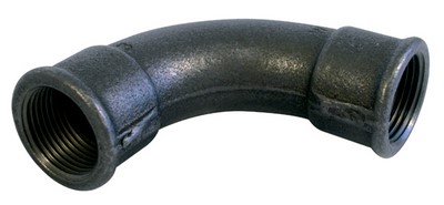 Photo de l'article Sanitaire-distribution Coude 90 grand rayon Femelle-Femelle fonte noire N2