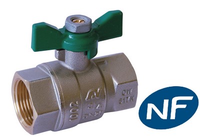 Photo de l'article SFERACO Vanne B.S. FF - Manette Papillon - NF - Laiton - Anti-Corrosion