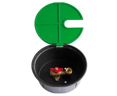 Photo de l'article SFERACO Bouche d''arrosage plastique avec vanne querre laiton 4 MS 