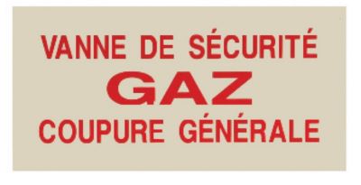 Photo de l'article CLESSE INDUSTRIE Plaque signaltique vanne de barrage de gaz