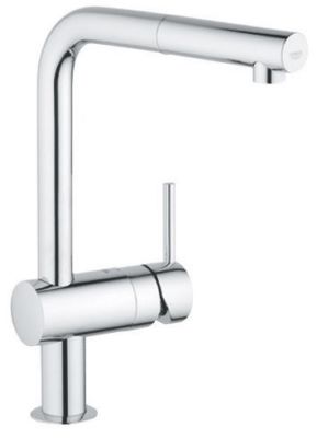 Photo de l'article GROHE Mitigeur vier bec en L avec mousseur extractible MINTA 