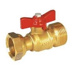 Photo de l'article SFERACO Vanne  sphre laiton PN20  crou tournant - M.F. - Manette papillon rouge - Srie 636 