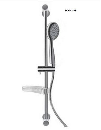 Photo de l'article DOMAO - ECOWATER Ensemble barre de douche 1 jet avec flexible chrom� et porte-savon  