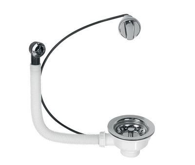 Bonde Et Vidage évier Inox 90 Mm 0224507 Sans Trop-plein, Panier Manuel Nicoll