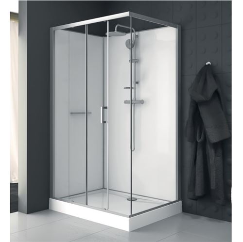 Photo de l'article LEDA CABINE KARA 120x80 PORTE COULISSANTE 2V FACE VT AVANTAGE BLANC