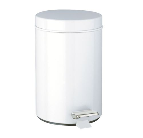 Photo de l'article DELABIE POUBELLE RONDE A PEDALE EPOXY BLANC D170 HAUTEUR 255