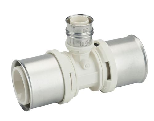 Photo de l'article PB TUB T multicouche  sertir avec sortie centrale rduite ALPEX DUO XS