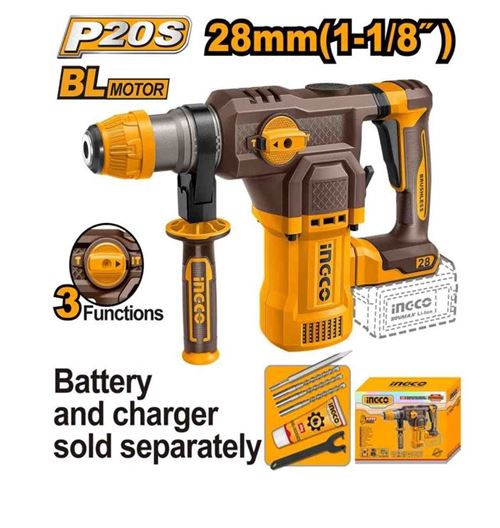 Photo de l'article INGCO Perforateur sans fil SDS Plus 28MM
