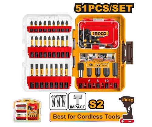 Photo de l'article INGCO Coffret de 51 embouts de perceuse � percussion
