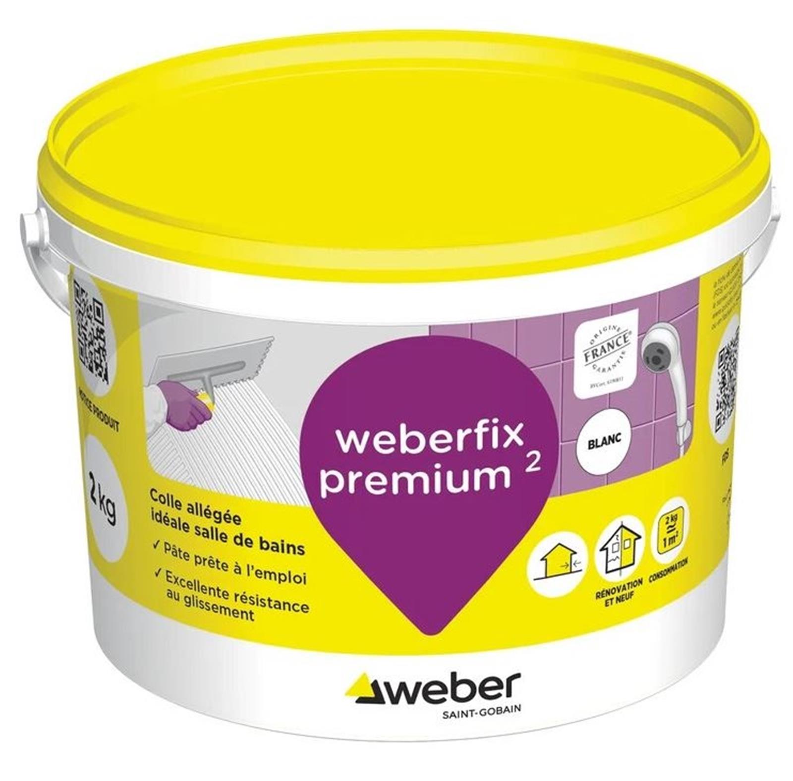 Photo de l'article WEBER Colle � carrelage en p�te all�g�e sp�ciale salle de bain WEBERFIX PREMIUM �