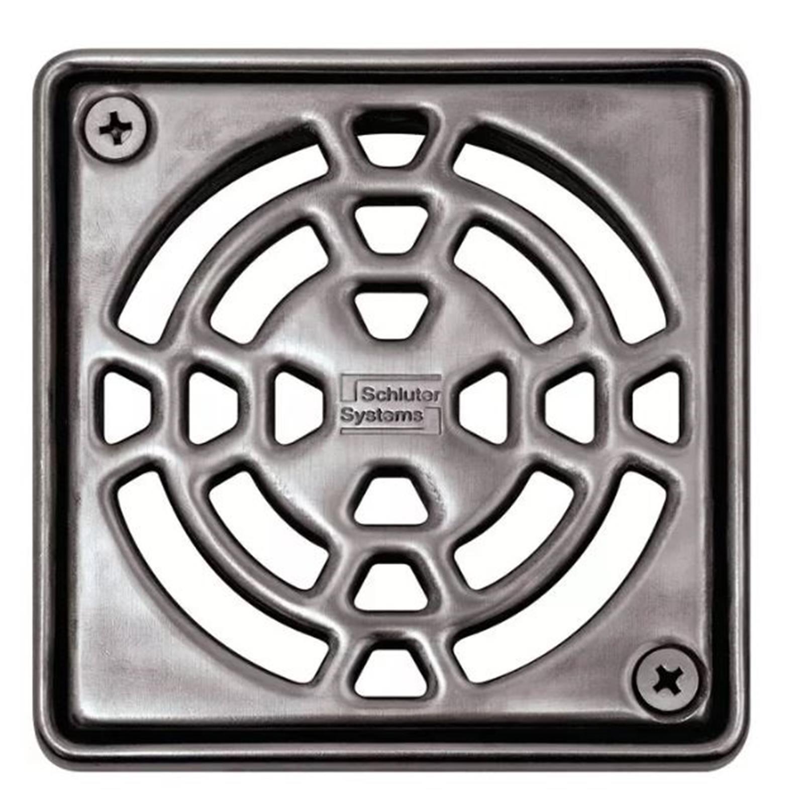 Grille Carrée Nickel Brossé Pour Receveur Schluter Kerdi-Drain, 4x4 Pouces, Neuve