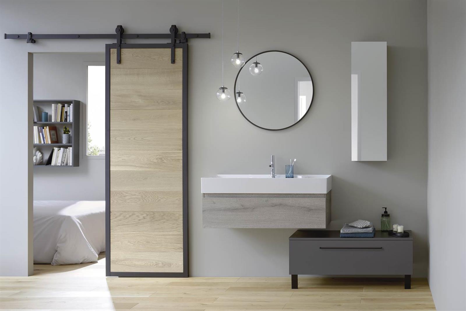 Photo de l'article SANIJURA Meuble sous vasque 2 tiroirs mlamin (120 cm) - Poignes rapportes - HALO 2