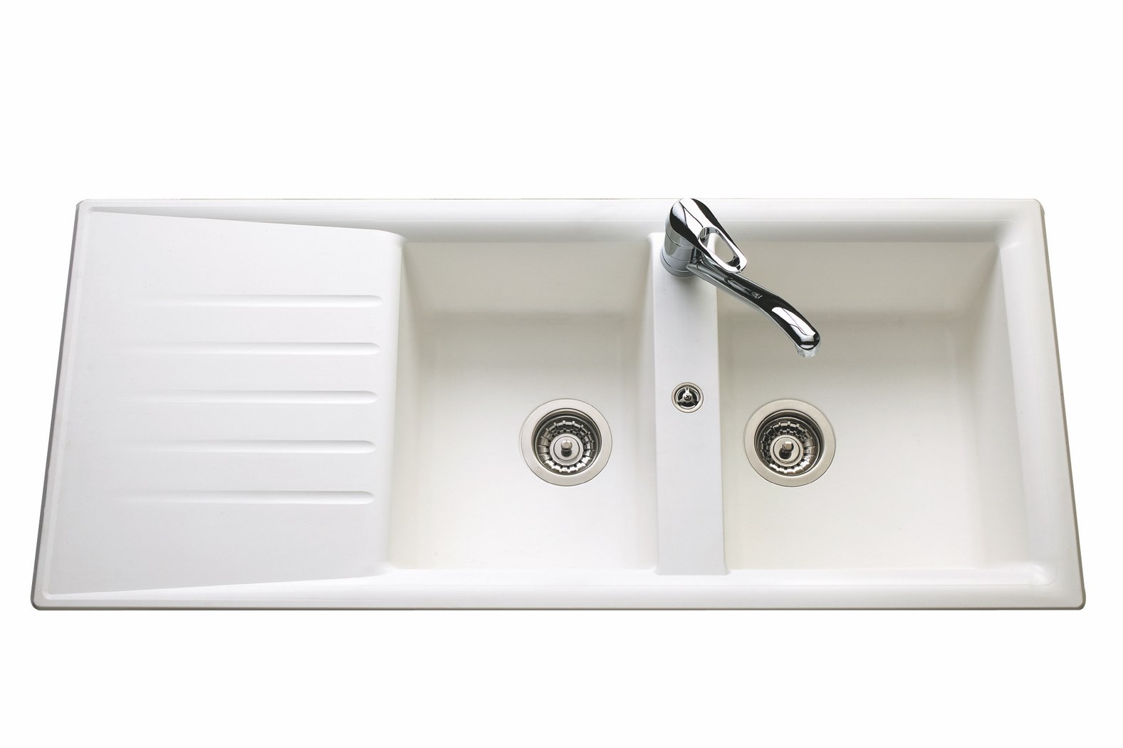 Photo de l'article J.S (AQUATOP) Evier en Naturalite  encastrer 2 bacs, 1 gouttoir SLAVE