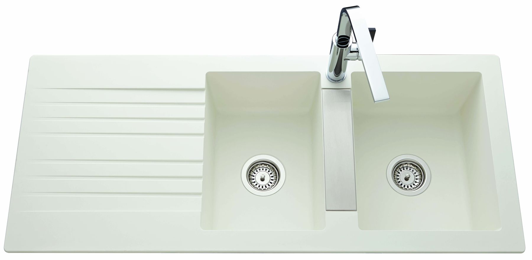 Photo de l'article J.S (AQUATOP) Evier en Naturalite  encastrer 2 bacs, 1 gouttoir - TREVISE