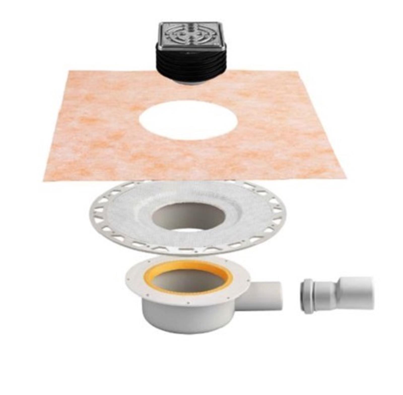 Photo de l'article SCHLUTER Kits complets pour �vacuation sortie horizontale avec siphon int�gr� et grille DESIGN 1 CLASSIC KERDI DRAIN