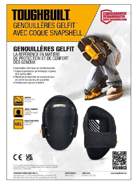 Genouillères de stabilisation et soutien de cuisse Toughbuilt