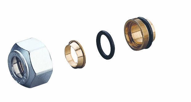 Raccords pour tube cuivre - Diamètre: 18X18 mm - Nickelé et chromé