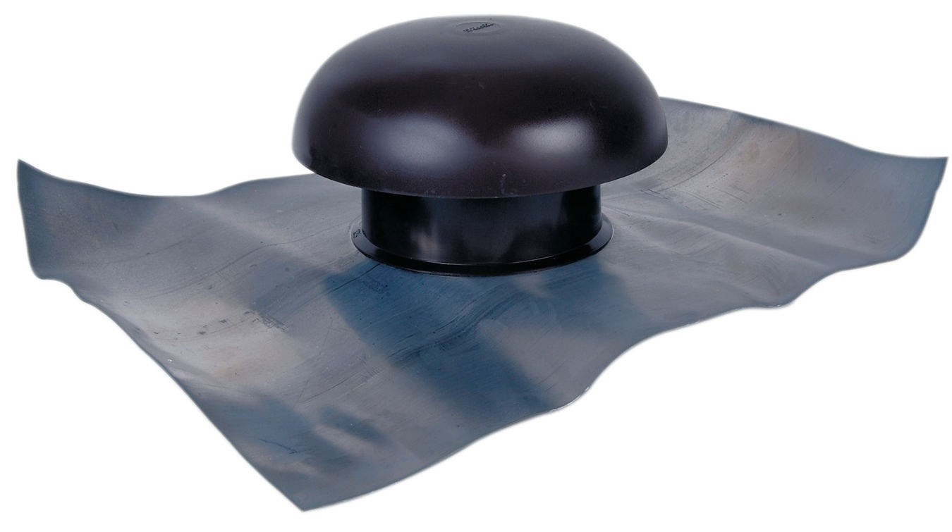 Chapeau de ventilation avec collerette d'étanchéité - Diamètre : 100 mm - Couleur : Marron Collerett