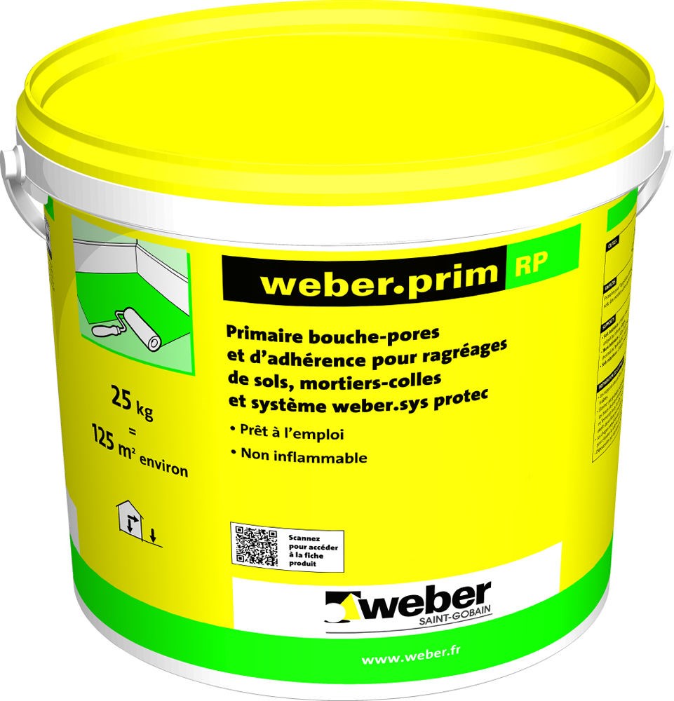 Primaire d'adhérence pour supports absorbants WEBER.PRIM RP - Seau de 25 Kg