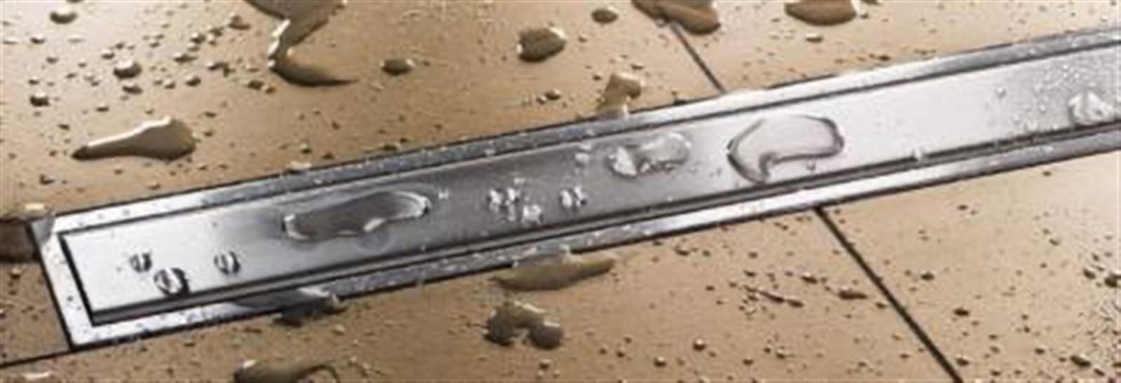 Grille pleine avec cadre KERDI LINE A pour caniveau de douche à l'italienne - Hauteur 19 mm - Longue