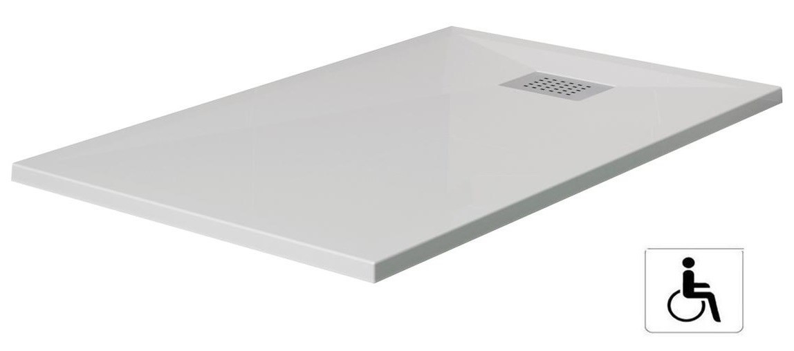 Receveur KINESURF extra-plat antidérapant - Rectangulaire - 140 x 90 cm - Blanc