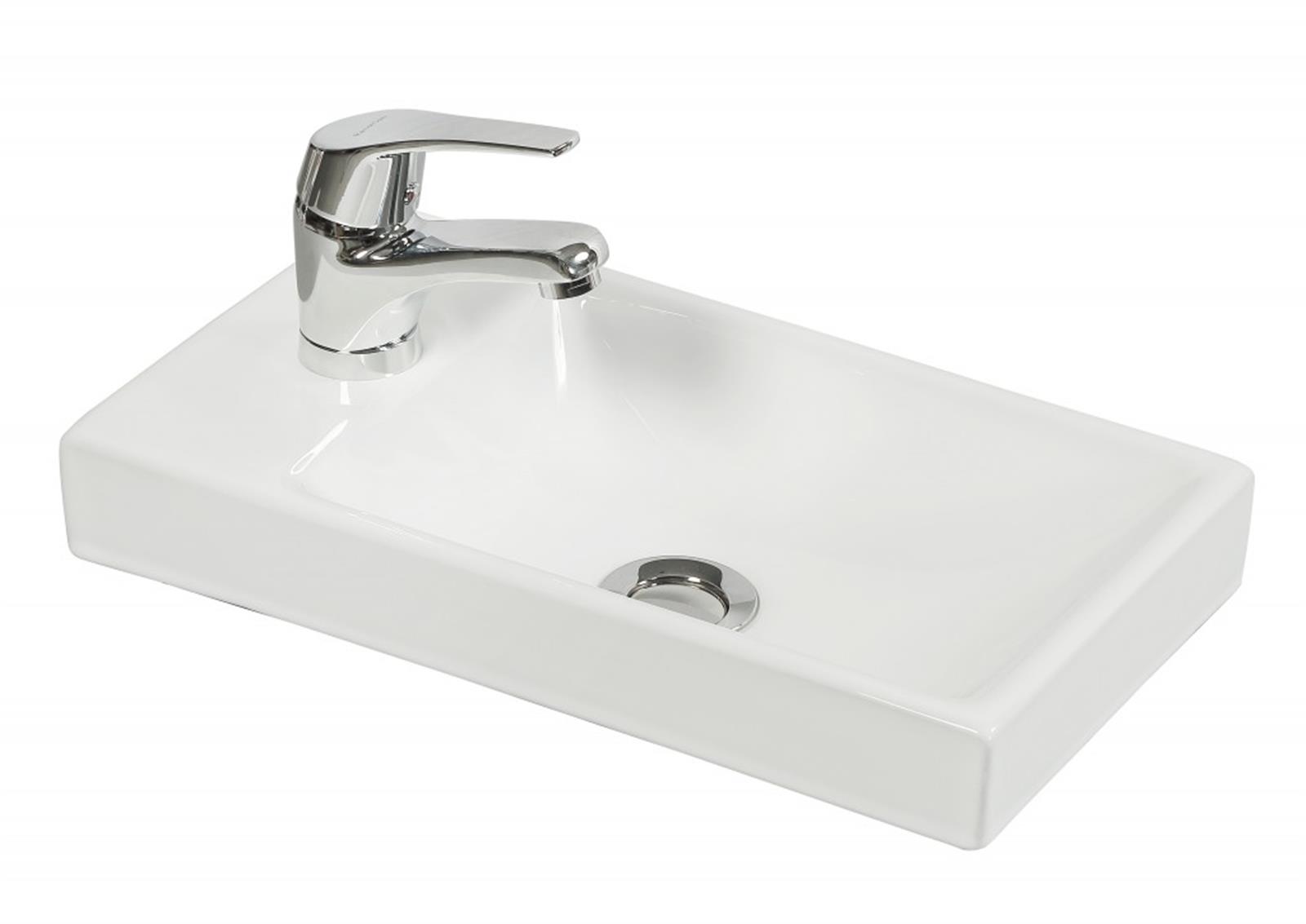 Plan de toilette pour meuble lave-mains IRIS - Largeur: 41 cm - Profondeur: 23 cm - Blanc brillant