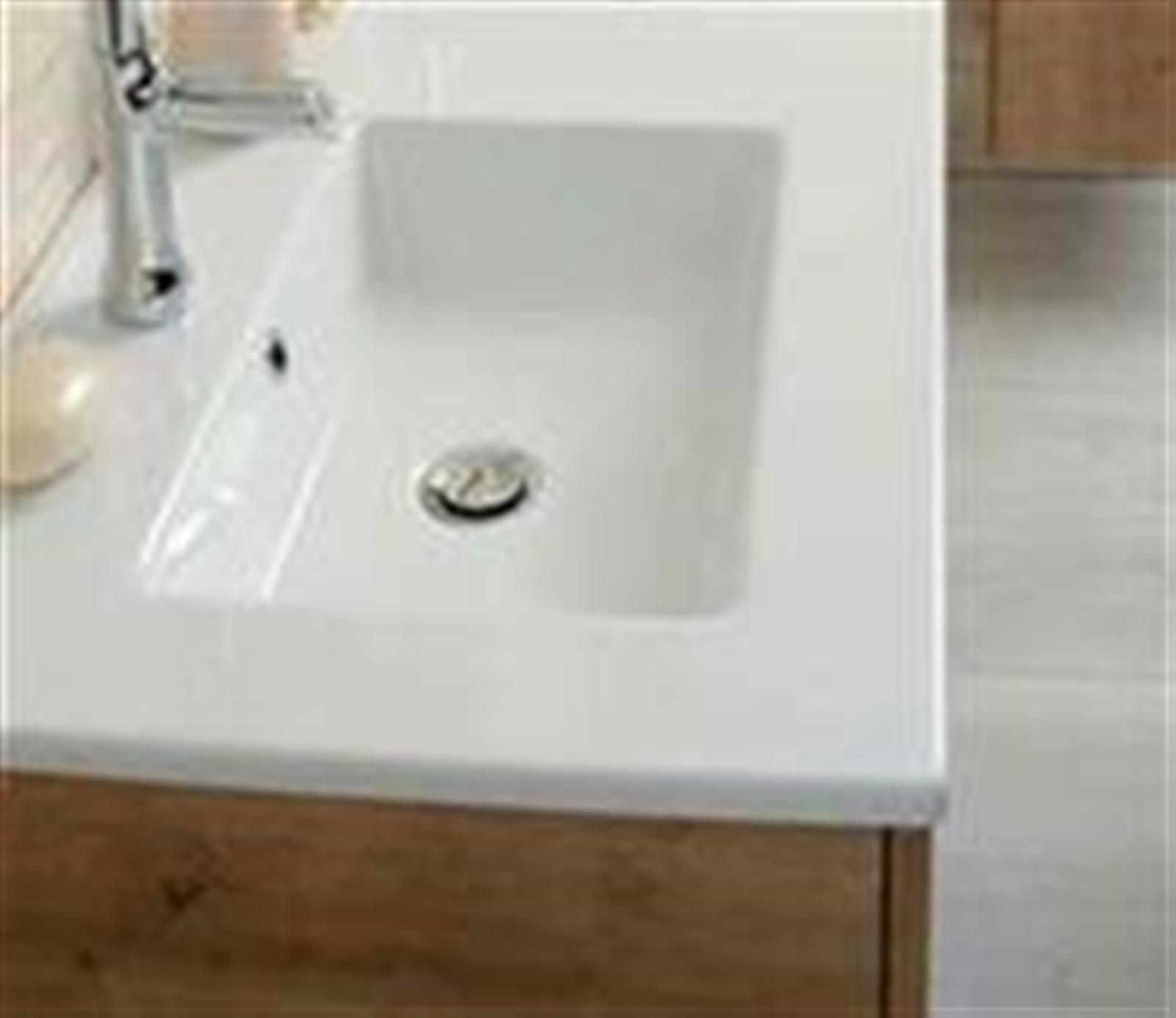Plan-vasque céramique blanc - Longueur :101 cm - Profondeur : 46 ,5 cm - Epaisseur : 2,3 cm