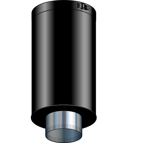 Elément droit de finition plafond THERMINOX - Diamètre 150/150 - Hauteur 45 cm - Noir