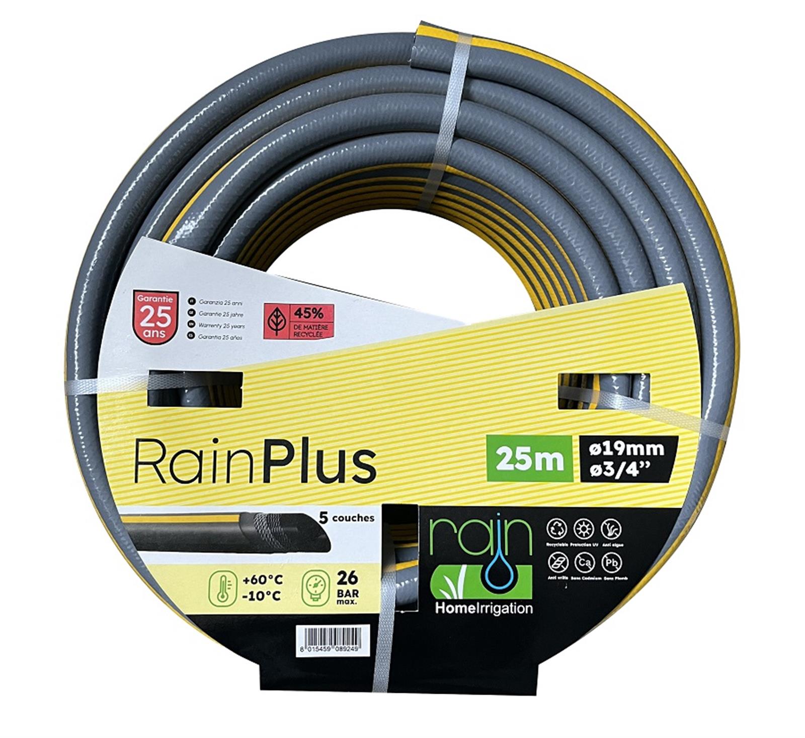 Tuyau d'arrosage TRICOPLUS anti-vrille (26 bar) - le rouleau 19 x 25 mètres