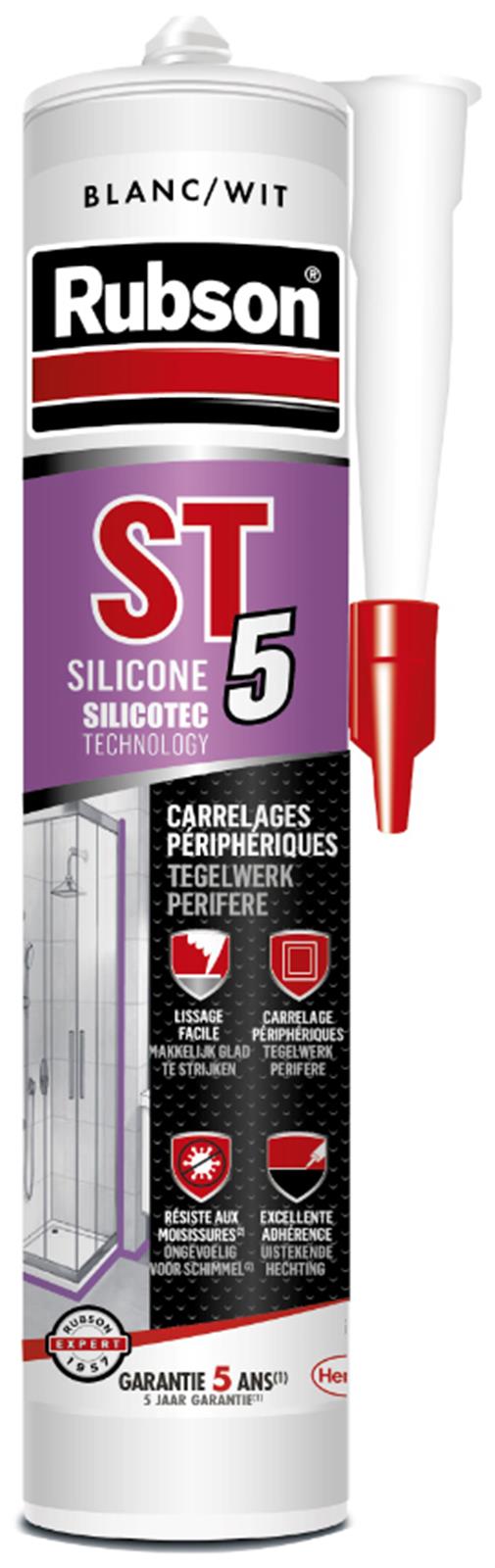 RUBSON Mastic ST5 sanitaire multi-usages (cartouche 300 ml) - Cartouche de 300 ml - Multi usage - GR