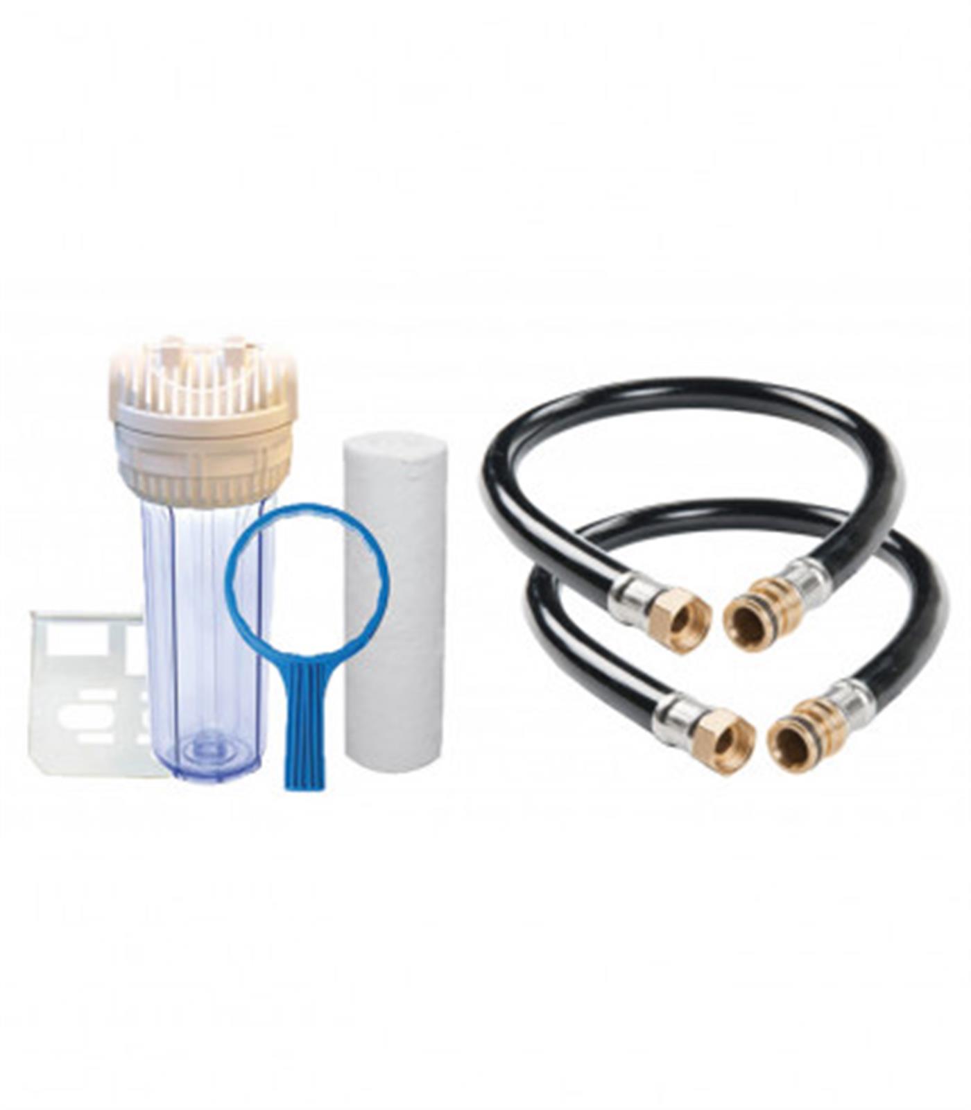 AQUAWATER 105024 Kit By-Pass Easy Tub - Raccordement Facile Double Porte-Filtre, Vanne 3 Voies Et Clapet Anti-Retour