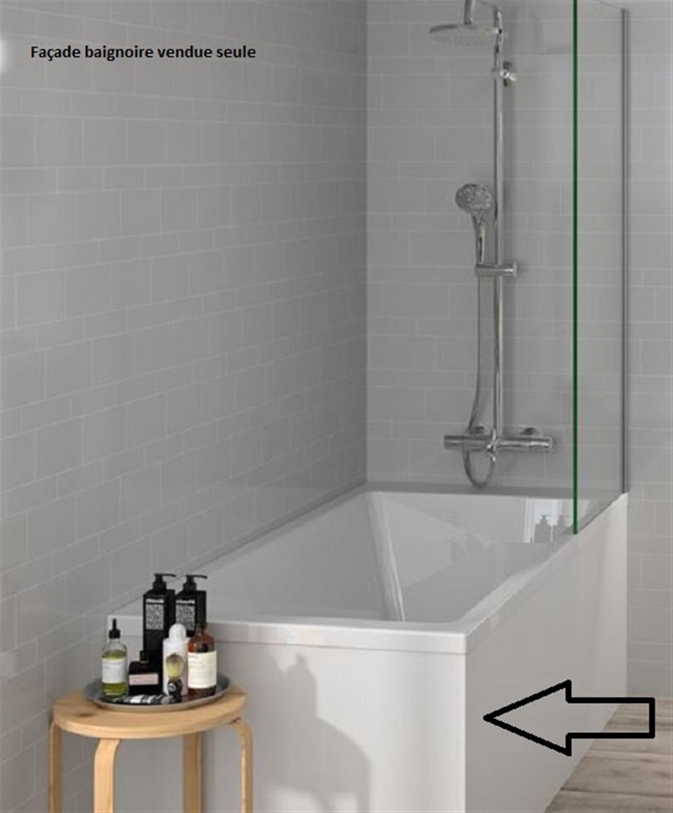 Façade de baignoire blanc - Façade de baignoire blanche - Longueur : 1400 mm- Hauteur : 535 mm- Épai