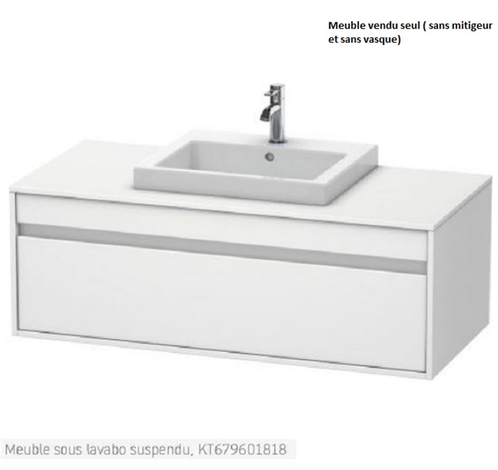 Meuble sous lavabo suspendu Ketho - Meuble sous lavabo- Blanc Mat - Dimensions : 1200 x 550 x 426 mm