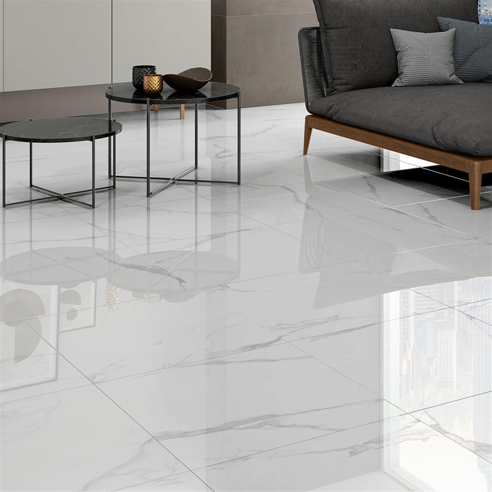 Carrelage+sol+/+mur+interieur+effet+marbre+PORTOFINO+60,8x60,8+cm+-+Dimensions:+60,8+x+60,8+cm+-+Portofino+brillo+-+Non+rectifie