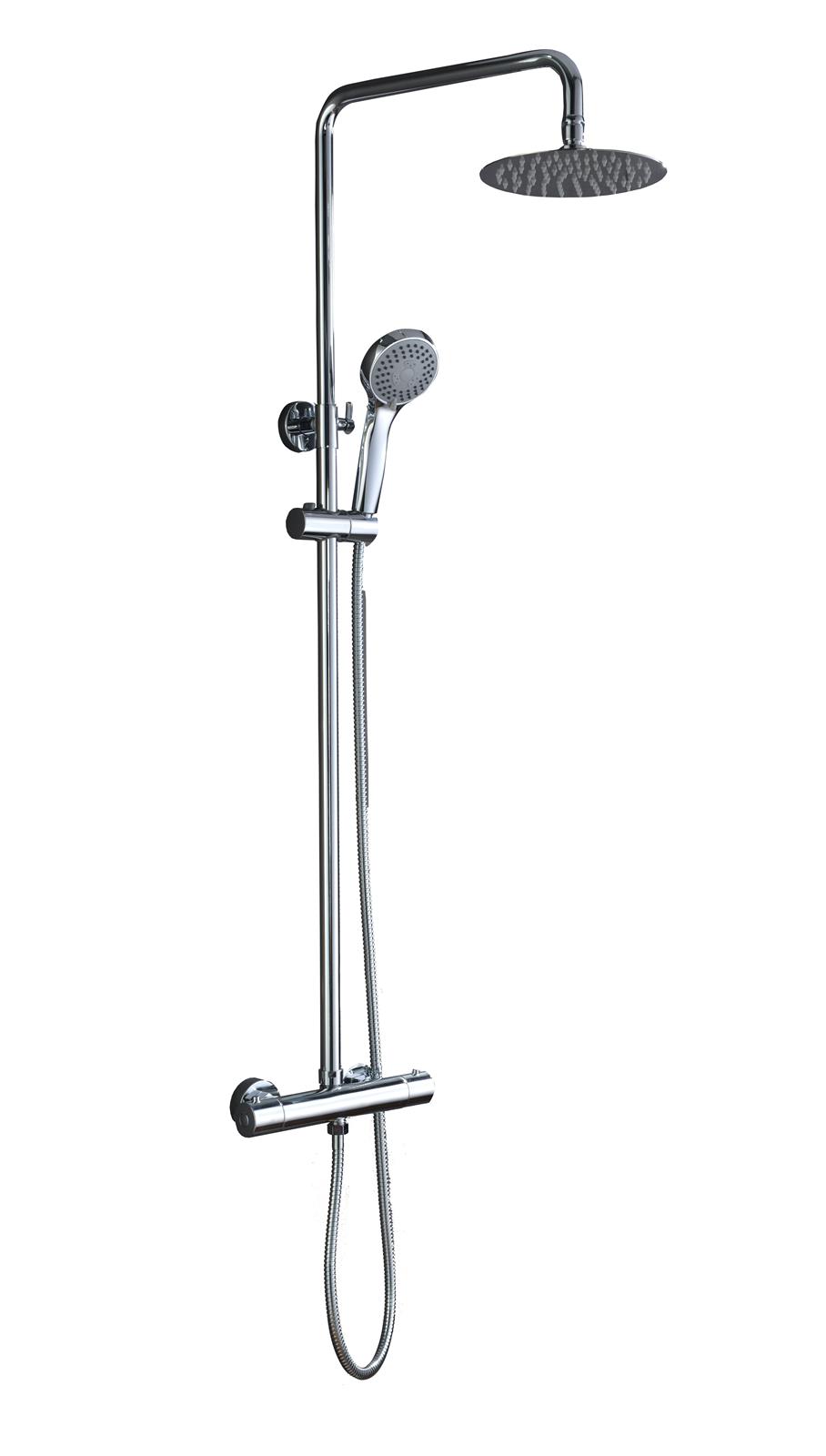 Colonne+de+douche+thermostatique+LONDON+-+Chromee+-+Barre+extensible:+87/123+cm
