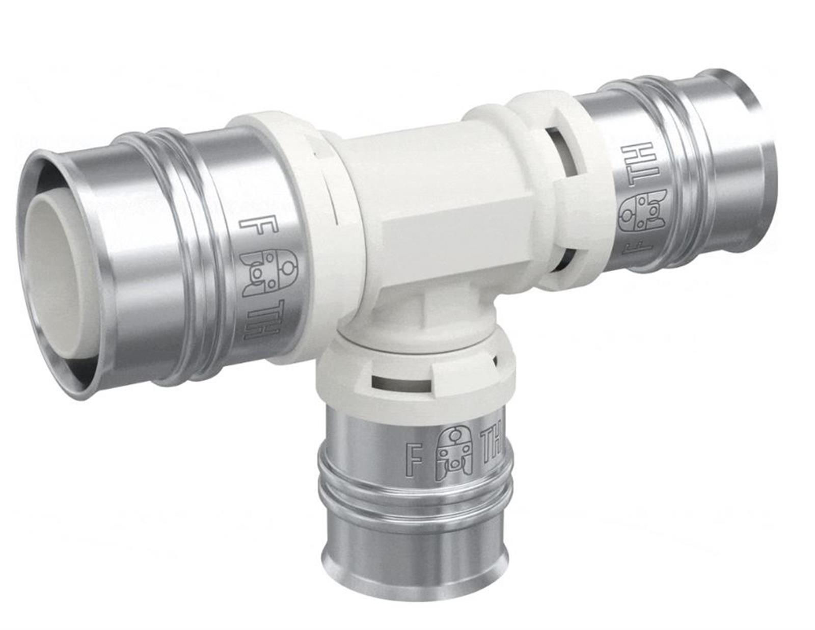 Te+multicouche+à+sertir+avec+sortie+centrale+et+d%27extremite+reduites+ALPEX+DUO+XS+-+Ø+20-16-16mm