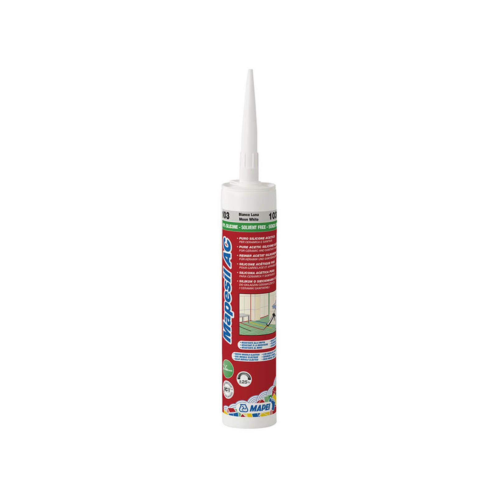 Mastic silicone MAPESIL AC - Coloris : 103 Blanc Lune