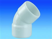 Photo du produit Coude 45 couleur blanche PVC vacuation